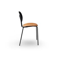 Piet Hein Dining Chair Black In Black Oak and Cognac Leather