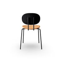 Piet Hein Dining Chair Black In Black Oak and Cognac Leather