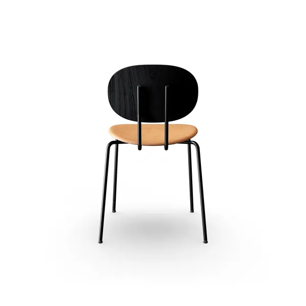 Piet Hein Dining Chair Black In Black Oak and Cognac Leather