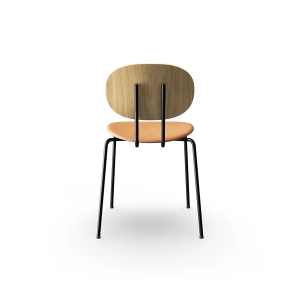Piet Hein Dining Chair Black In Oak Wood and Cognac Leather