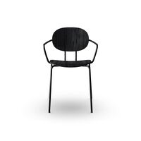 Piet Hein Dining Chair Black with Armrests Black Oak
