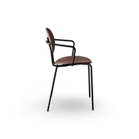 Piet Hein Dining Chair Black with Armrests Walnut