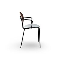 Piet Hein Sedia da Pranzo Nero con Braccioli Noce e Remix 123