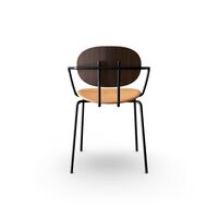 Piet Hein Dining Chair Black with Armrests Walnut and Cognac Leather