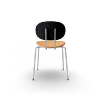 Piet Hein Dining Chair Chrome Black Oak and Cognac Leather