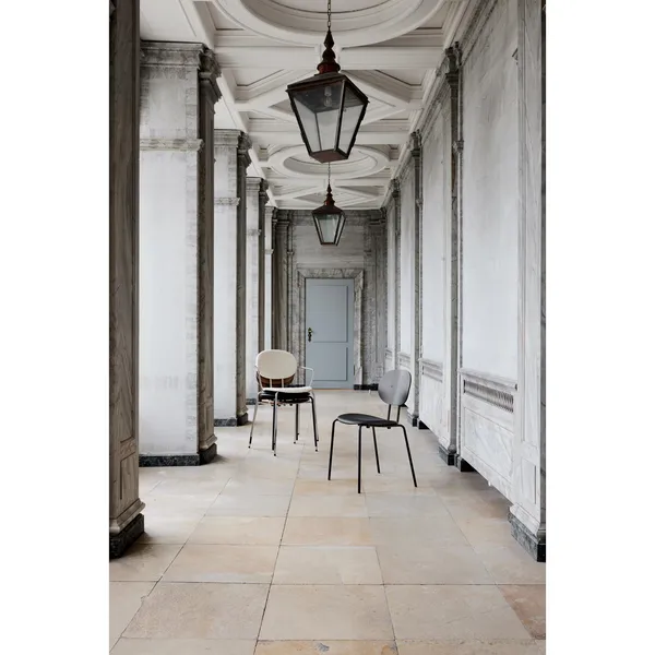 Piet Hein Dining Chair Chrome Oak Wood and Cognac Leather
