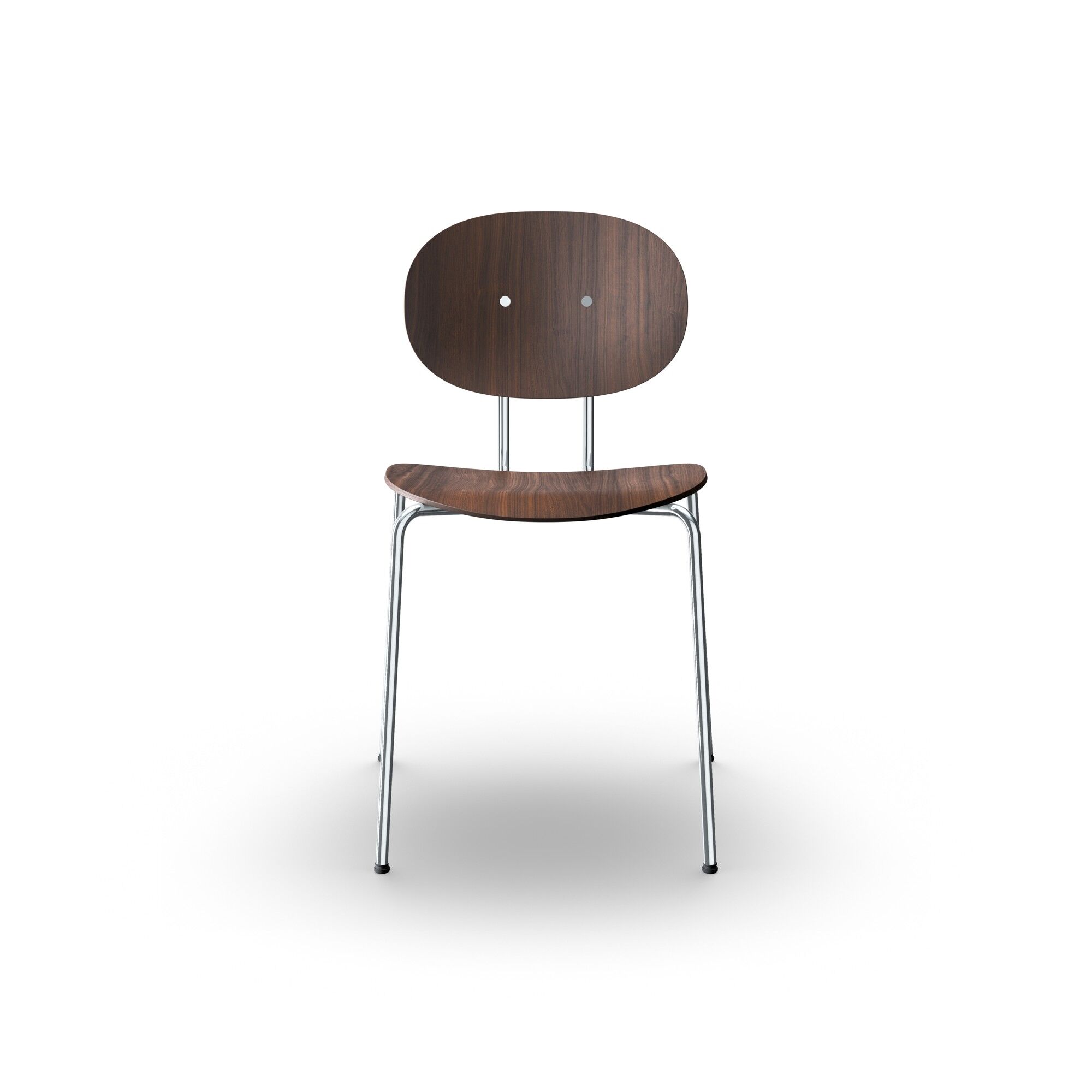 Piet Hein Chaise de Salle à Manger Chrome Noyer