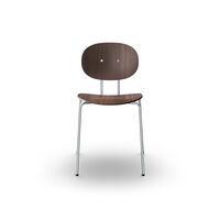 Piet Hein Dining Chair Chrome Walnut