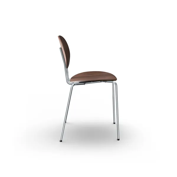 Piet Hein Dining Chair Chrome Walnut
