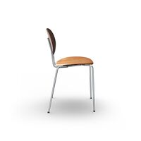 Piet Hein Dining Chair Chrome Walnut and Cognac Leather