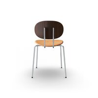 Piet Hein Dining Chair Chrome Walnut and Cognac Leather