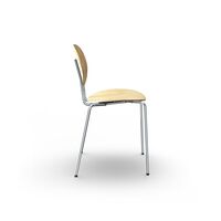 Piet Hein Dining Chair Chrome Oak