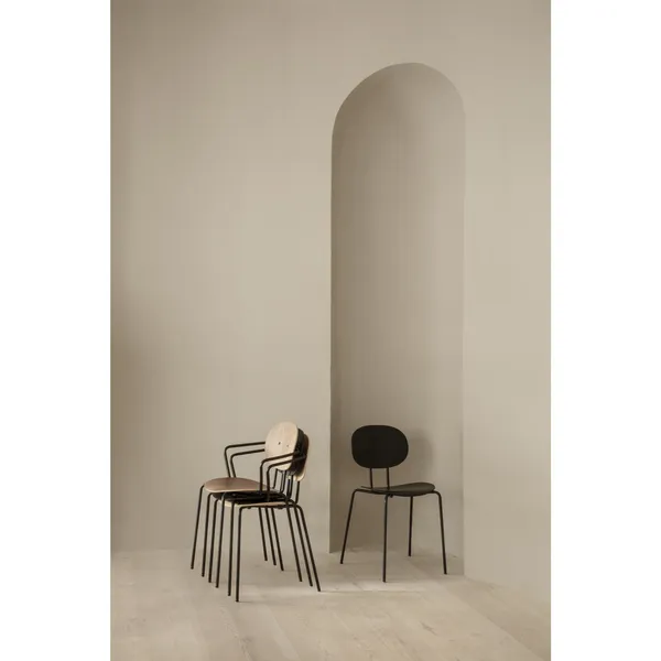 Piet Hein Dining Chair Chrome Oak