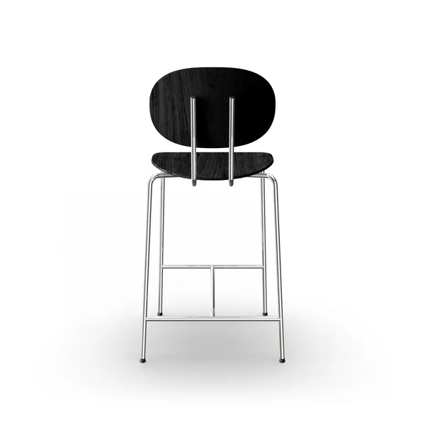 Piet Hein Barstool Chrome Black Oak