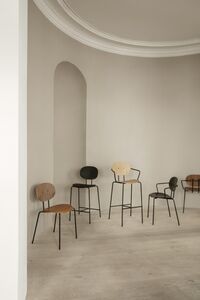 Piet Hein Barstool Chrome Black Oak