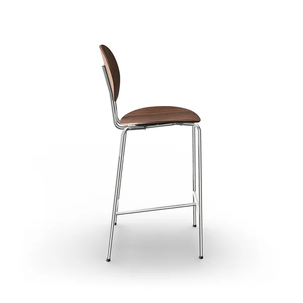 Piet Hein Bar Stool Chrome Walnut