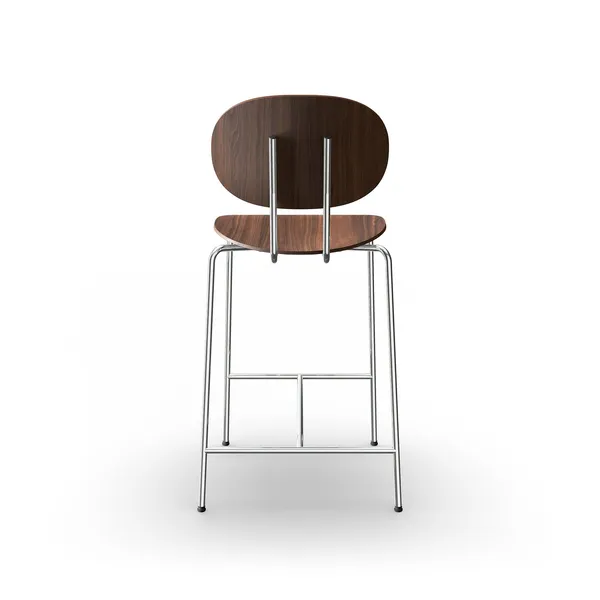 Piet Hein Bar Stool Chrome Walnut