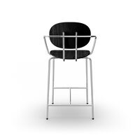 Piet Hein Barstool Chrome with Armrests Black Oak