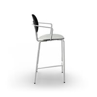Piet Hein Barstool Chrome with Armrests Black Oak and Remix 123