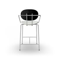 Piet Hein Barstool Chrome with Armrests Black Oak and Remix 123