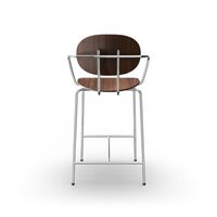 Piet Hein Bar Stool Chrome with Armrests Walnut