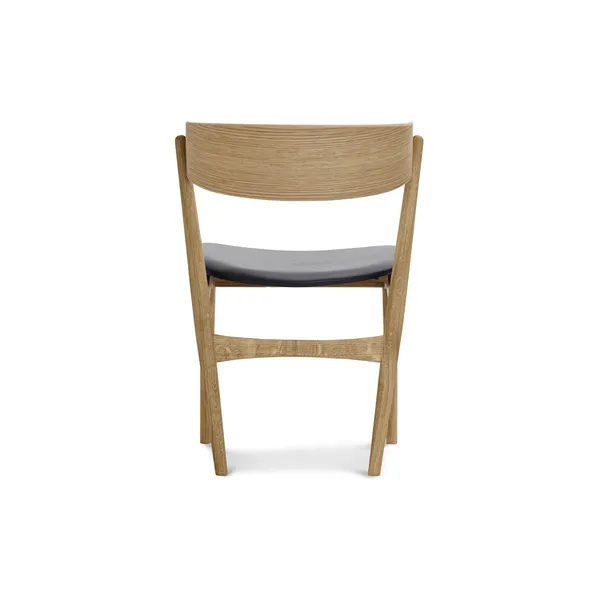 No 7 Dining Chair Oiled Oak and Black Leather
