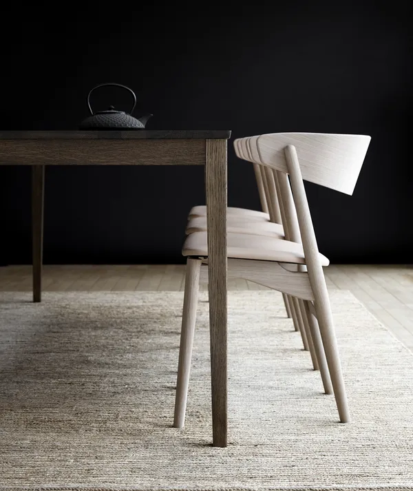 No 7 Dining Chair Oiled Oak and Black Leather