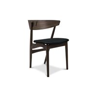 No 7 Dining Chair Dark Oiled Oak and Black Leather
