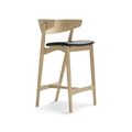 White oiled oak wood and Black leather