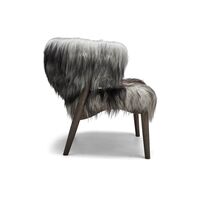 No 7 Fauteuil Volledig Gestoffeerd Donker Geolied Eiken en Schapenvacht Lang