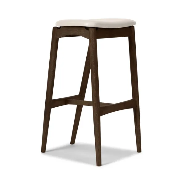 No 7 Barstool 65 Without Back Dark Oiled Oak/Silk Light Gray