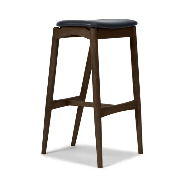 No 7 Bar Stool 65 Without Back Dark Oiled Oak/Solid Black