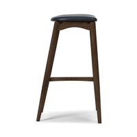 No 7 Bar Stool 65 Without Back Dark Oiled Oak/Solid Black
