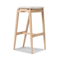 No 7 Barstool 65 Without Back White Oiled Oak/Silk Light Gray