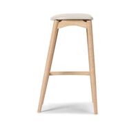 No 7 Barstool 65 Without Back White Oiled Oak/Silk Light Gray