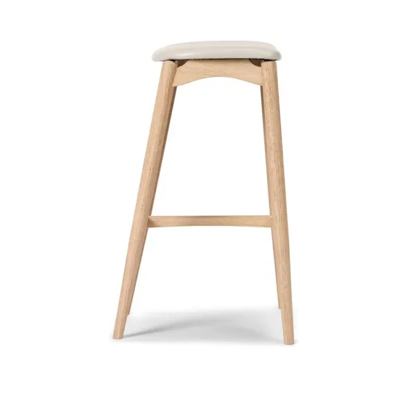 No 7 Barstool 65 Without Back White Oiled Oak/Silk Light Gray