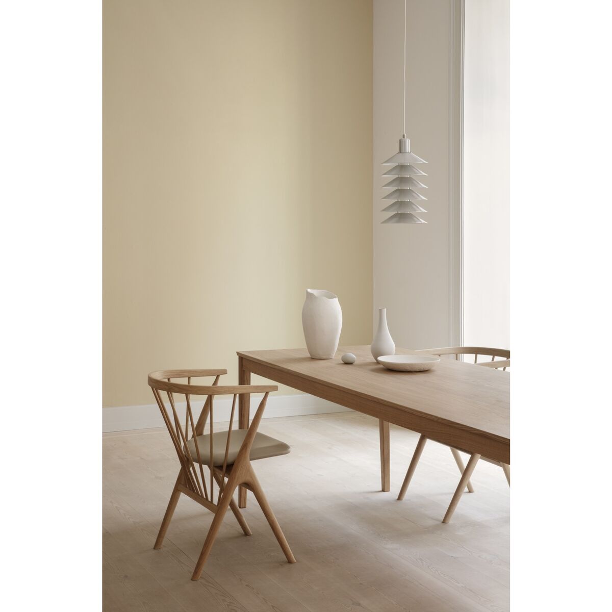No 8 Dining Chair Black Oak and Black Leather