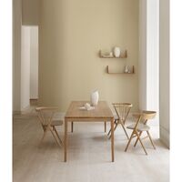 No 8 Dining Chair Black Oak and Black Leather