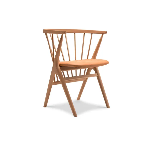 No 8 Dining Chair Oiled Oak and Cognac Leather