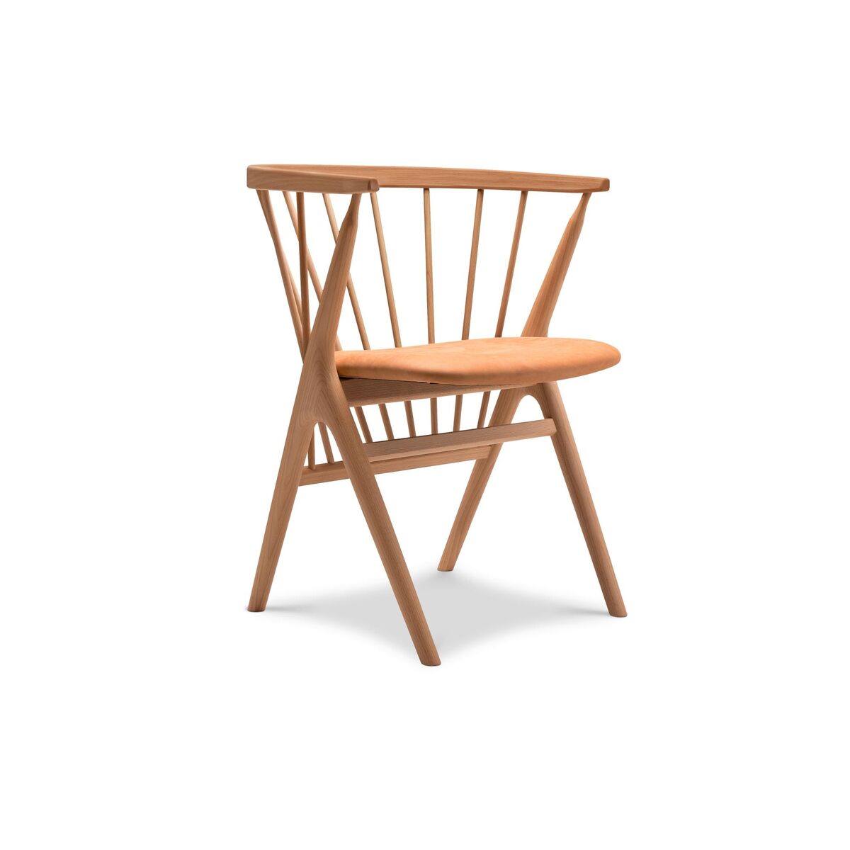 No 8 Dining Chair Oiled Oak and Cognac Leather