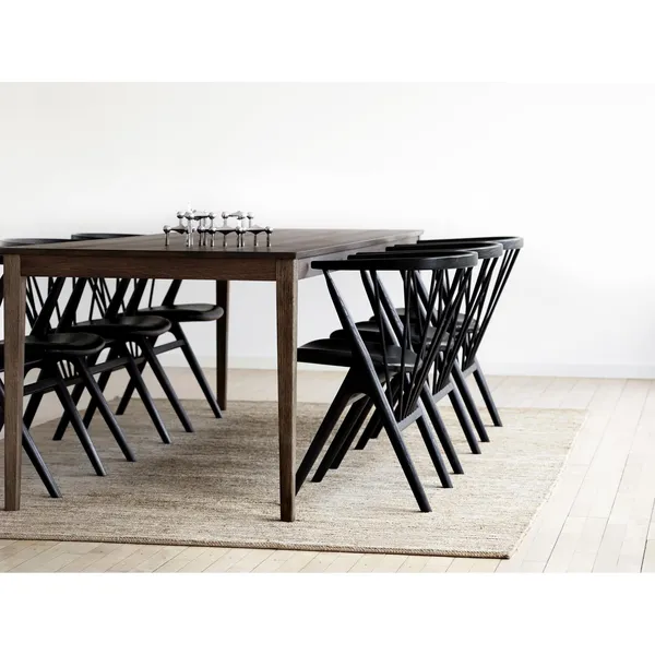 No 8 Dining Chair Oiled Oak and Cognac Leather