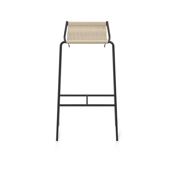 Noel Bar Stool Black/ Linen H77 cm