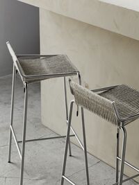 Noel Bar Stool Black/ Linen H77 cm