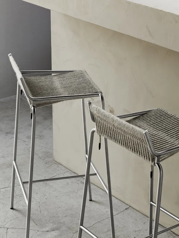 Noel Bar Stool Black/ Linen H77 cm