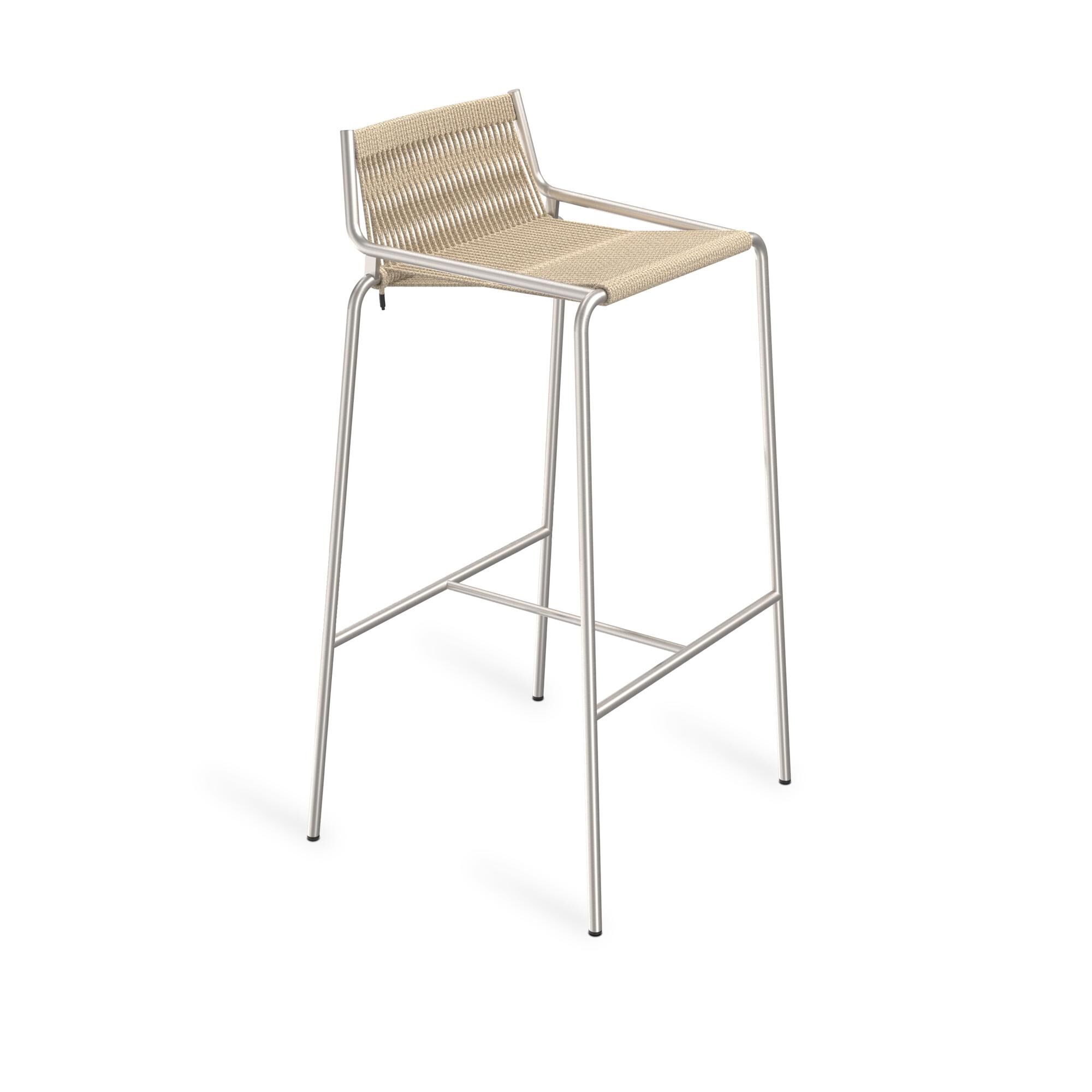 Noel Tabouret de Bar Acier Inoxydable/Lin Haut