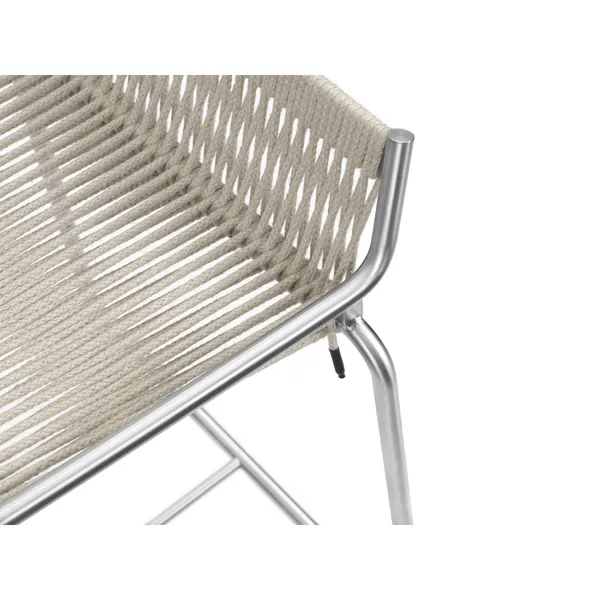 Noel Bar Stool Stainless steel/Linen H77 cm