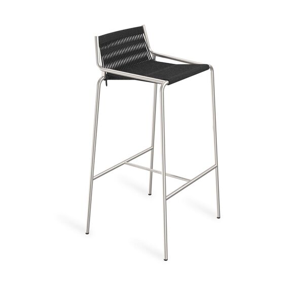 Noel Bar Stool Stainless steel/Black Linen H77 cm