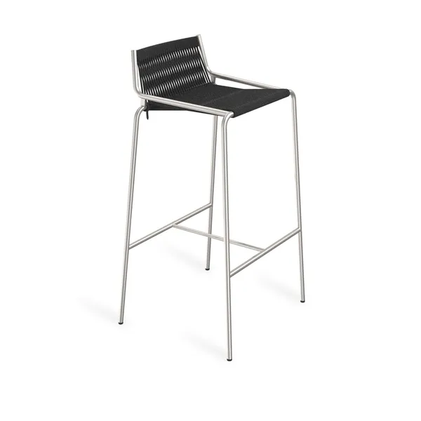 Noel Bar Stool Stainless steel/Black Linen H77 cm
