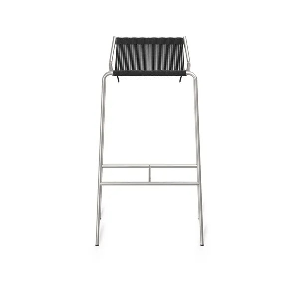 Noel Bar Stool Stainless steel/Black Linen H77 cm