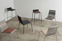 Noel Bar Stool Stainless steel/Black Linen H77 cm